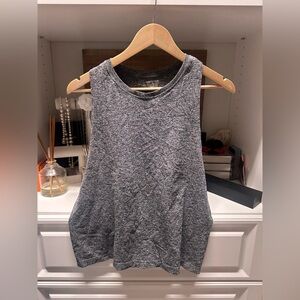Peloton Gray Red Sleeveless Backless Tank Top